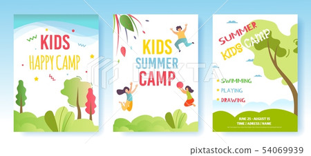 Print or Media Flyer Set Advertise Kid Summer Camp Print or Media Flyer Set Advertise Kid Summer Camp 54069939