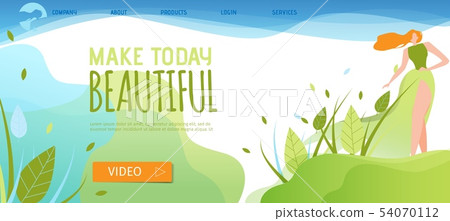 Motivational Landing Page with Flat Elegant Woman 54070112
