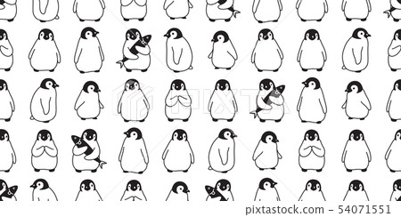 penguin Seamless pattern vector bird cartoon tile 54071551