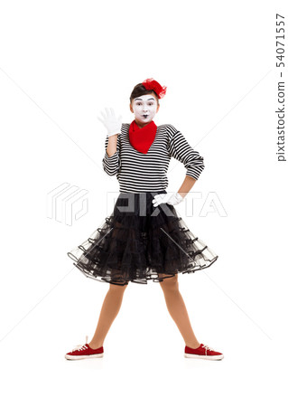 mime woman artist looking at camera mime woman artist looking at camera 54071557