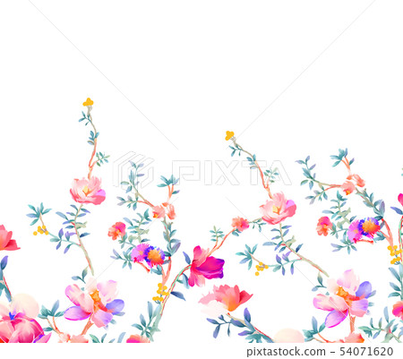 Elegant watercolor flowers and branches 54071620