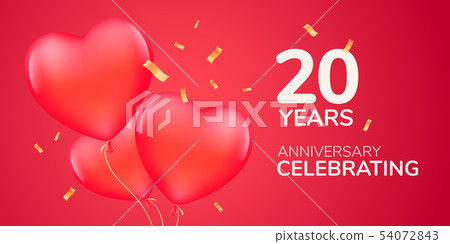 20 years anniversary vector logo, icon. Template 54072843