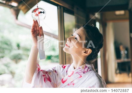 Yukata women and wind chimes Yukata women and wind chimes 54072887