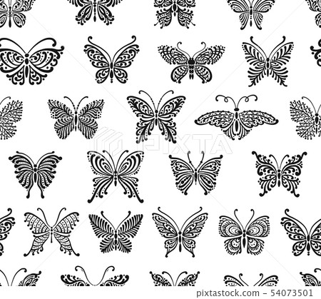 Art butterflies, seamless pattern for your design Art butterflies, seamless pattern for your design 54073501