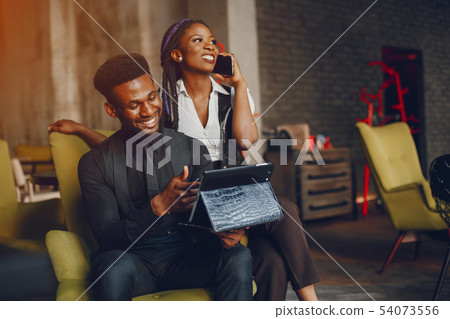 couple in a cafe 54073556