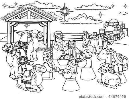 Nativity Scene Christmas Cartoon Nativity Scene Christmas Cartoon 54074456