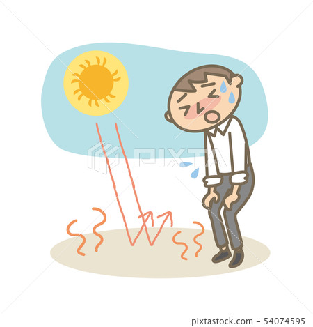 在戶外炎熱的夏季中暑男子 54074595