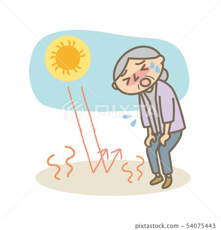 Summer heatstroke grandmother in hot outdoor 54075443