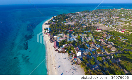 Paradise tropical Zanzibar beach aerial view Paradise tropical Zanzibar beach aerial view 54076096