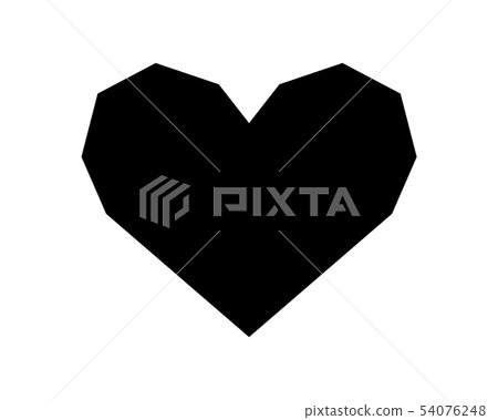 Love heart vector icon black silhouette isolated 54076248