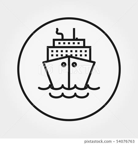 Steamboat. Cruise. Universal Icon. Vector. Thin line Steamboat. Cruise. Universal Icon. Vector. Thin line 54076763