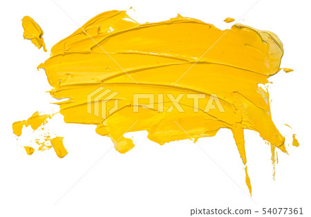 Hand drawn isolated paintbrush yellow stripe  54077361