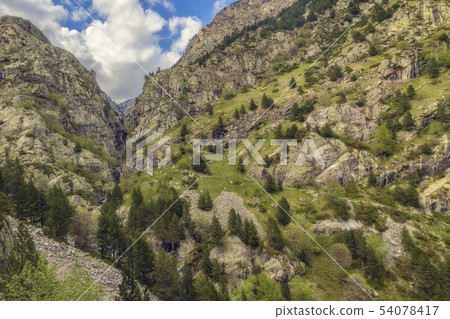 Very nice valley in mountain Pyrenees of Spain 54078417
