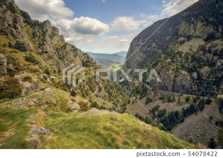 Very nice valley in mountain Pyrenees of Spain 54078422