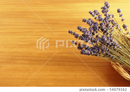 Lavender dried flowers in a basket [natural image] 54079162