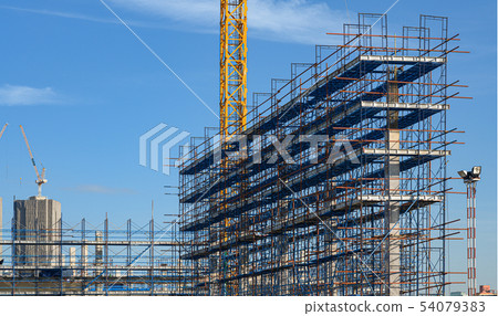 The steel frame structure is under construction The steel frame structure is under construction 54079383