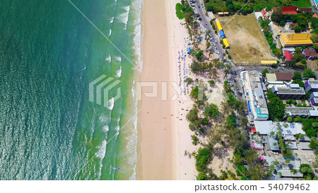 Aerial view of Patong beach, Phuket island and sea 54079462