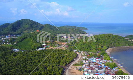 Aerial view of Thai traditional Asian fishing 54079466