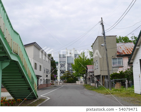 北海道長沼町田園詩般的小鎮的風景 北海道長沼町田園詩般的小鎮的風景 54079471