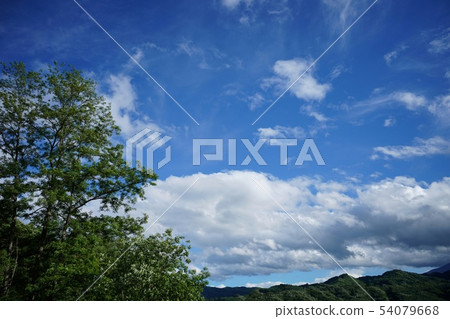 blue sky and white clouds 54079668