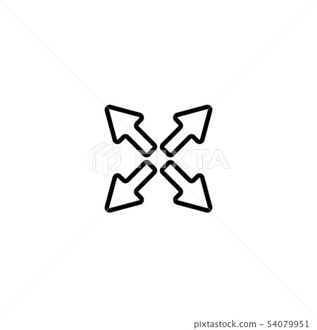 Web line icon. Arrows black on white background 54079951