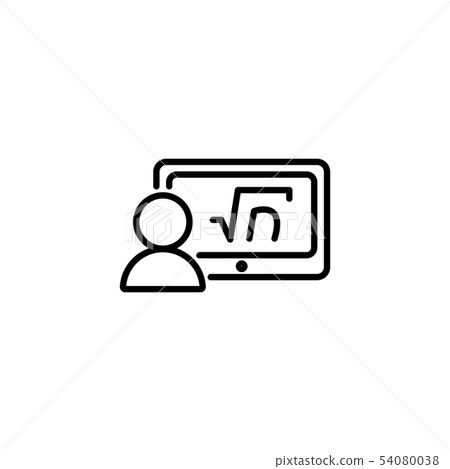 Web line icon. Gadget with formula, analyst 54080038