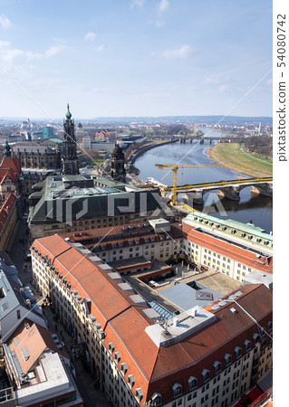 Aerial view of Dresden cathedral, Germany Aerial view of Dresden cathedral, Germany 54080742