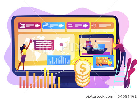 Supply chain analytics concept vector illustration - Stock Illustration ...