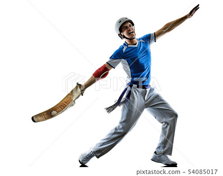 Jai alai Basque pelota Cesta Punta player man isolated silhouet 54085017