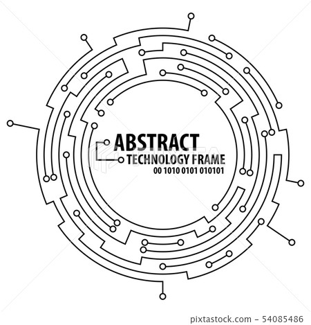 Abstract technology round frame 54085486