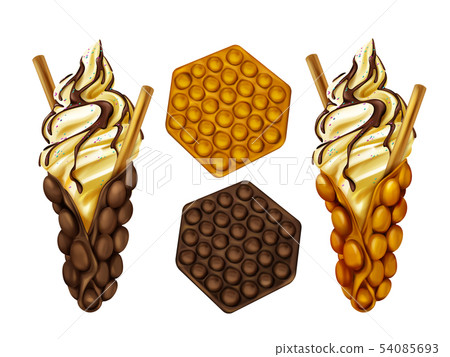 Hong Kong egg bubble waffles set Hong Kong egg bubble waffles set 54085693