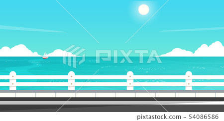 road, sea, summer 54086586