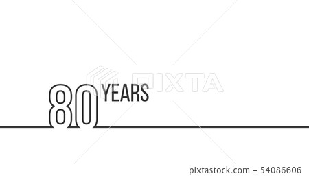 80 years anniversary or birthday. Linear... - Stock Illustration ...