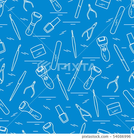 Seamless pattern with variety tools for manicure 54086996