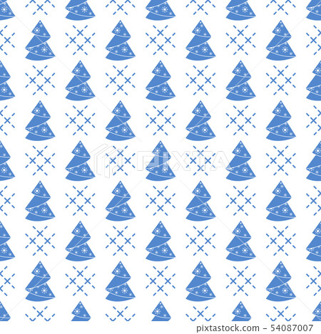 Seamless pattern Christmas tree origami New Year Seamless pattern Christmas tree origami New Year 54087007