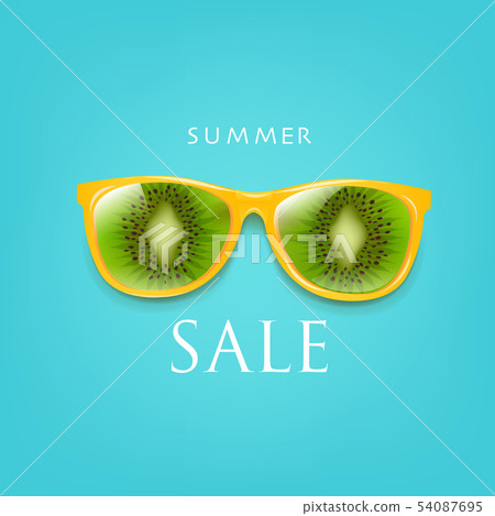 Sale Poster Sunglasses With Kiwi And With Mint Sale Poster Sunglasses With Kiwi And With Mint 54087695