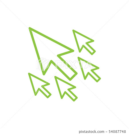 Website clicks icon with pointer icon - 54087748