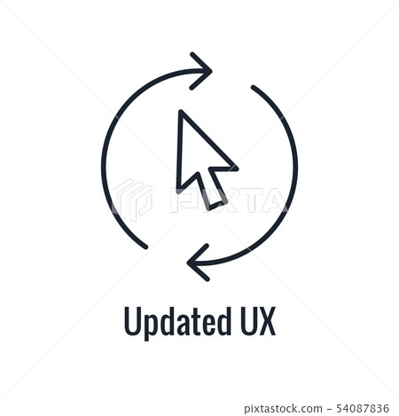 Website Update Icon - with arrows thin line - 54087836