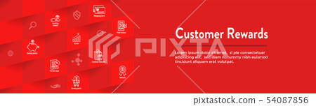 Customer Rewards Icon Set and Web Header Banner 54087856