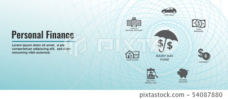 Financial Emergency Fund Icons  w Home or House, 54087880