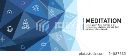 Meditation Icon Set and Web Header Banner Meditation Icon Set and Web Header Banner 54087883
