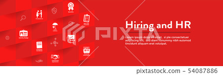 HR and Hiring Process icon set & Web Header Banner HR and Hiring Process icon set & Web Header Banner 54087886