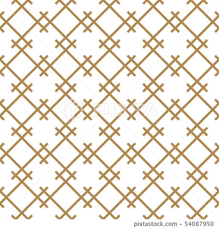 Seamless geometric pattern in golden and white. Seamless geometric pattern in golden and white. 54087950