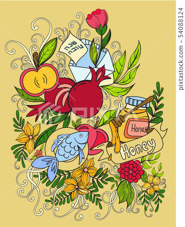 Rosh Hashanah greeting card Rosh Hashanah greeting card 54088124