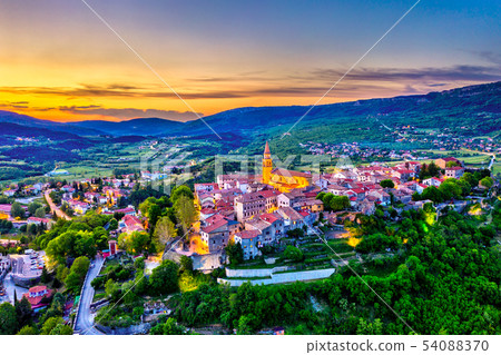 Aerial view of Buzet town in Istria, Croatia Aerial view of Buzet town in Istria, Croatia 54088370