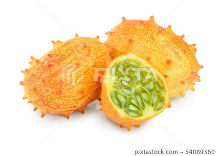 Kiwano or horned melon isolated on white background Kiwano or horned melon isolated on white background 54089360