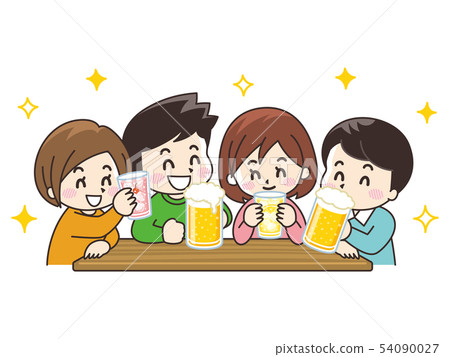 Men and women who have a drinking party 54090027