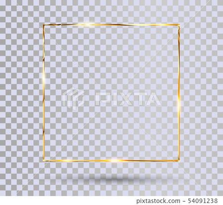Gold shiny glowing vintage frame 54091238
