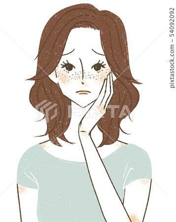 Women suffering from freckles 54092092