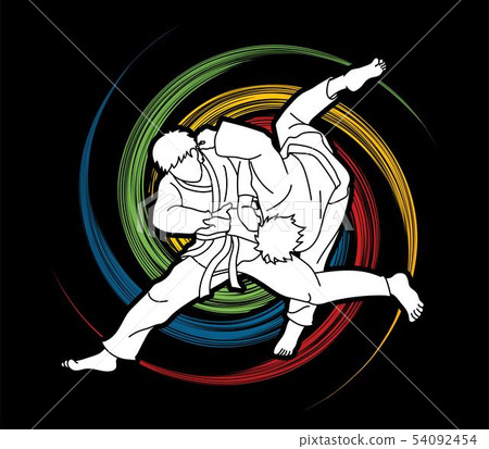 Judo sport action cartoon graphic vector Judo sport action cartoon graphic vector 54092454